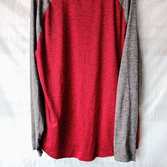 American Eagle Outfitters Red and Gray Long Sleeve Tee Sz XL - Picture 2 of 5